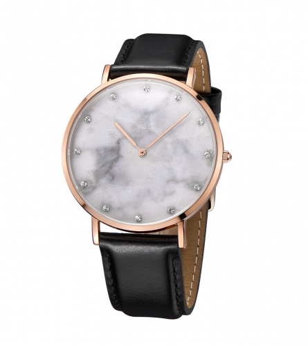 Luxury Real Marble Dial Stainless steel Wrist Watch (1pcs MOQ)