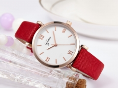 Fashion simple lady leather quartz watch