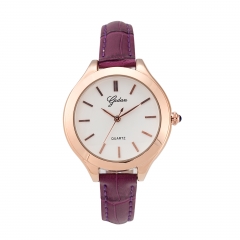 OEM Fashion Customized Branded genuine  Leather Strap Quartz Wrist Watch