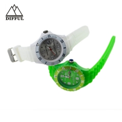 high quality hot sale silicon material within different color strap Plataforma giratoria watch