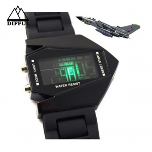 Aircraft LED watch silicon material digital display different color strap hot sale with high quality