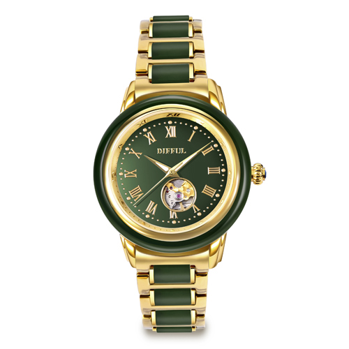 Custom Top-Quality hot sale man Mechanical  jade  wrist Watch