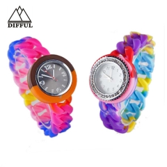disruptive pattern watch silicon material alloy case watch convenient colorful watch strap