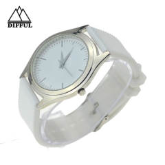 alloy case watch silicon material strap watch white color strap with high quality hot sale watch