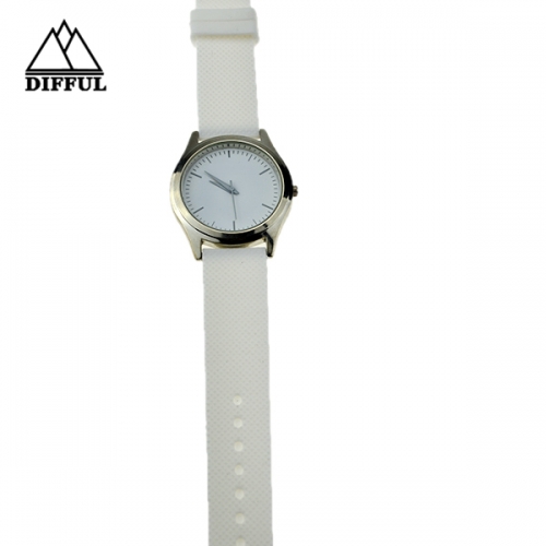 alloy case watch silicon material strap watch white color strap with high quality hot sale watch