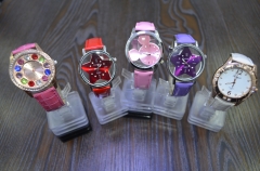 alloy case watch leather strap more patterns and dial face shape special design watch