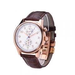 Fashionable business man genuine leather wrist watch