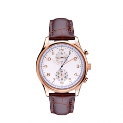 Fashionable business man genuine leather wrist watch